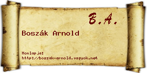 Boszák Arnold névjegykártya