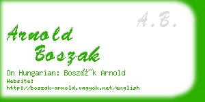 arnold boszak business card